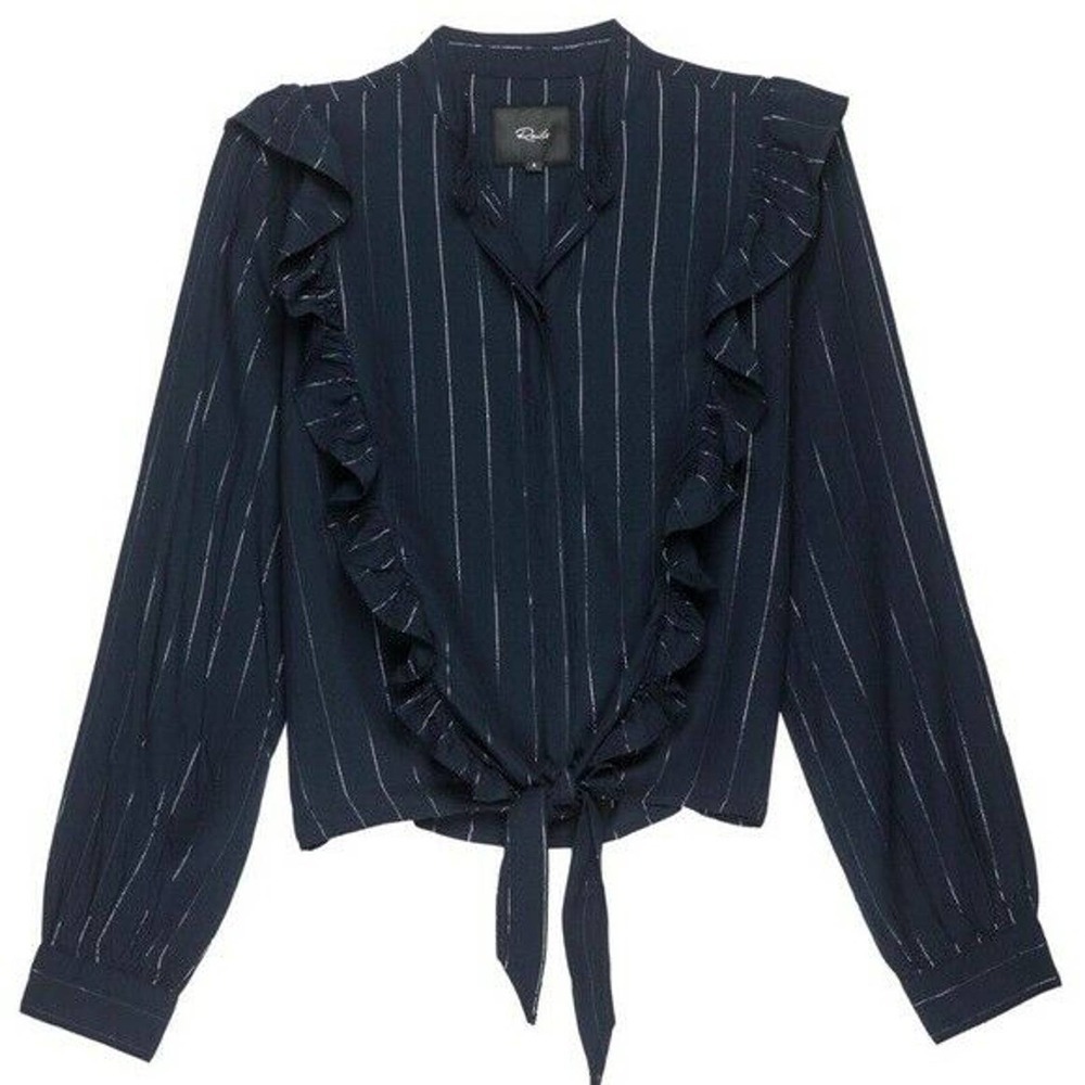 Rails Piper Blouse In Panama Stripe Medium Ruffle… - image 2